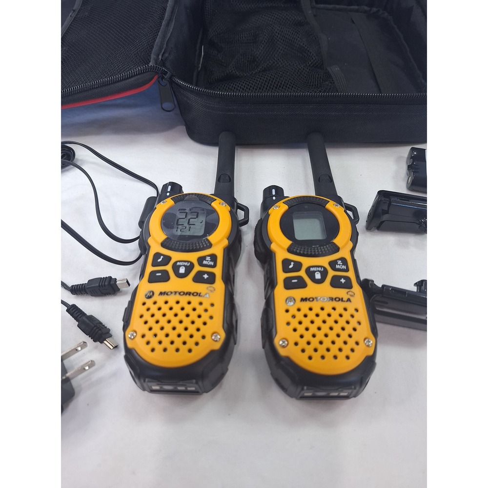 Motorola Talkabout MT Series Two Way Radio Walkie Talkie Set Yellow with Case